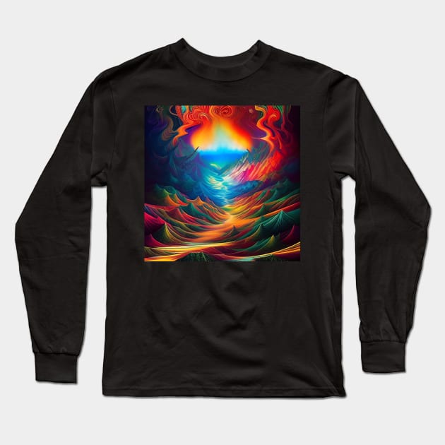 Path to Fire Mountain. Long Sleeve T-Shirt by AlienVisitor
